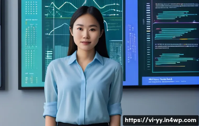 창의적 데이터 스토리텔링 기법 - **Prompt:** A young Vietnamese data analyst, in her late 20s, wearing a smart casual outfit like a l...