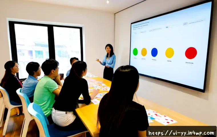 Home 17 효과적인 정보 시각화 워크샵 운영 방법 - Photorealistic information visualization workshop in a modern Hanoi coworking space, diverse Vietnam...